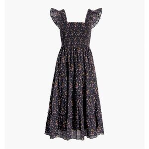 Hill House Navy Floral Smocked Midi Dress
